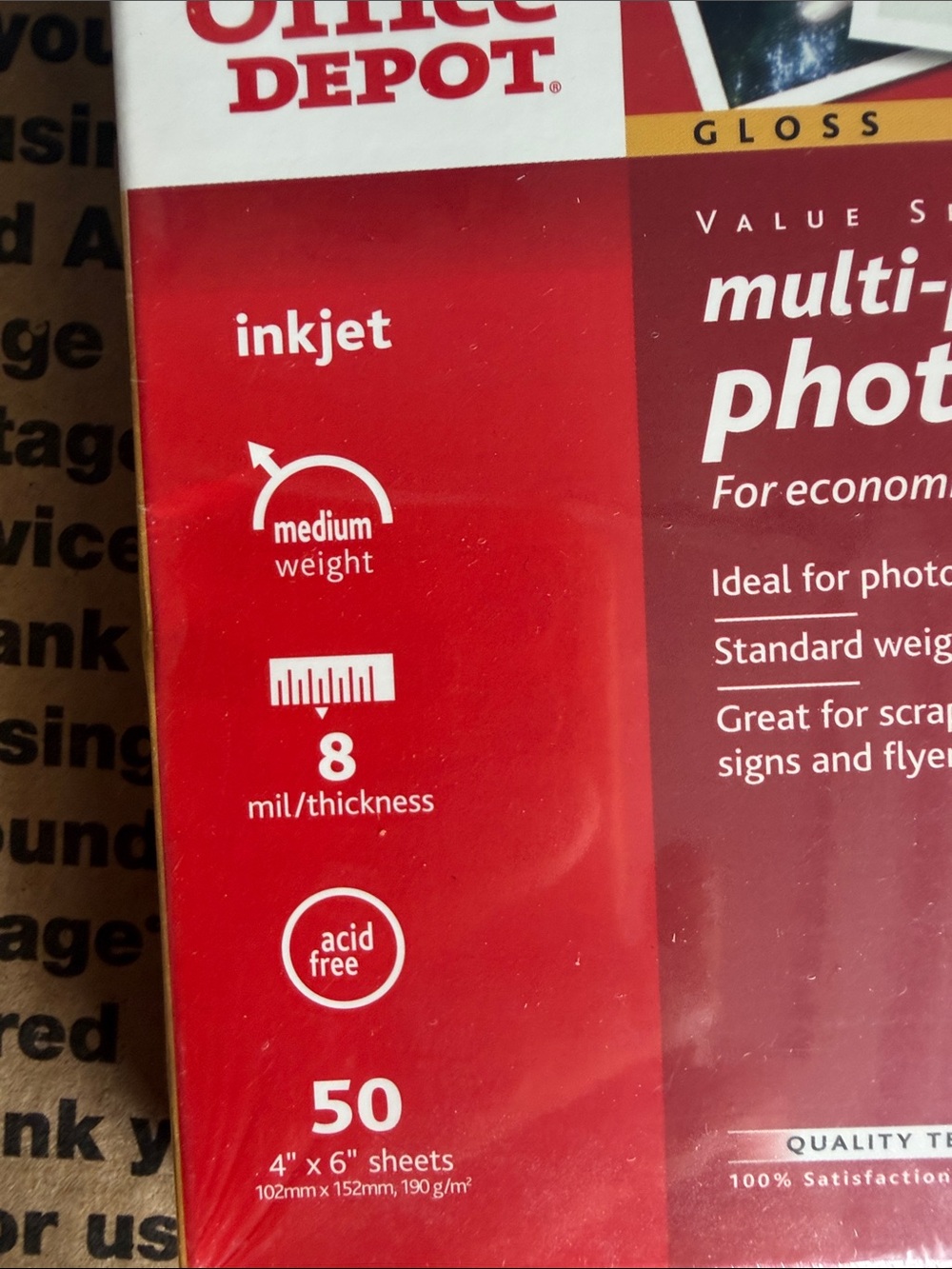 Gloss Multi-Project Photo Paper - Red - Picture 6 of 6